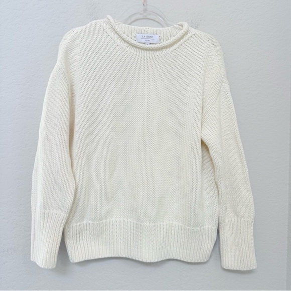La Ligne Solid Marina Sweater Ivory Size Medium - Picture 2 of 5